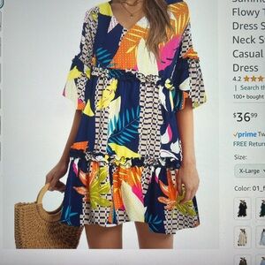 Woman’s Summer dress flowy tunic mini from Amazon
